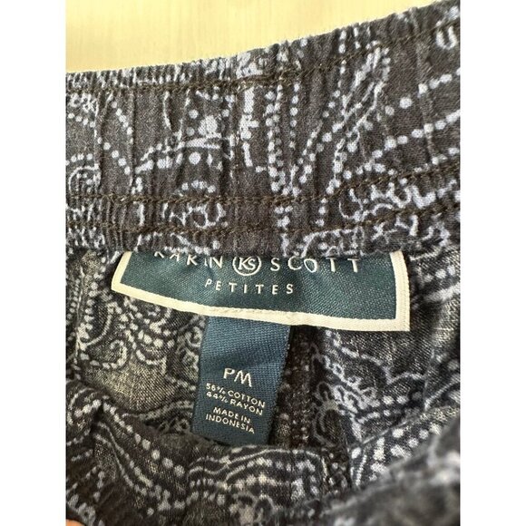 Karen Scott women’s size medium petite blue and black pants - Picture 5 of 7